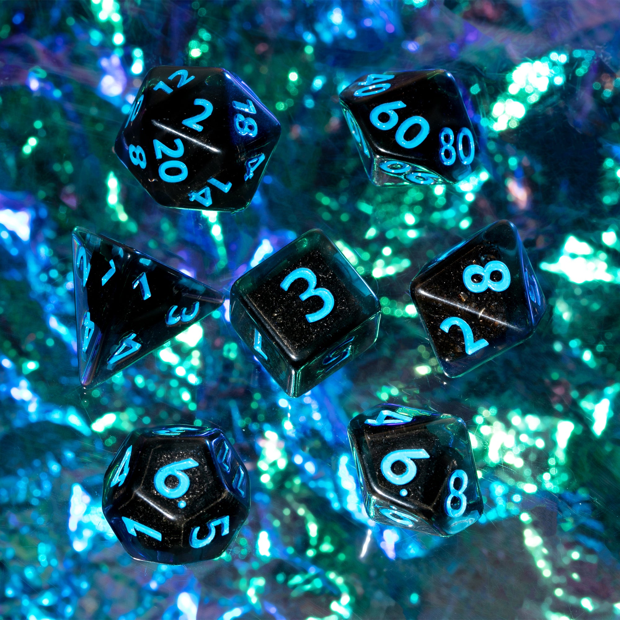 EXOROLLER METEOR DICE - BLUE 7-DIE SET