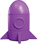 Purple rocket game piece